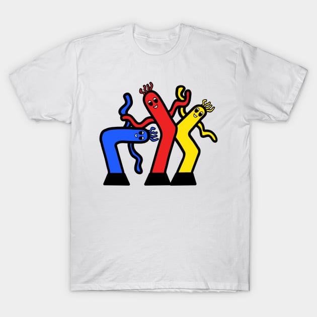 Three Wacky Waving Inflatable Tube People T-Shirt by bradenjay99